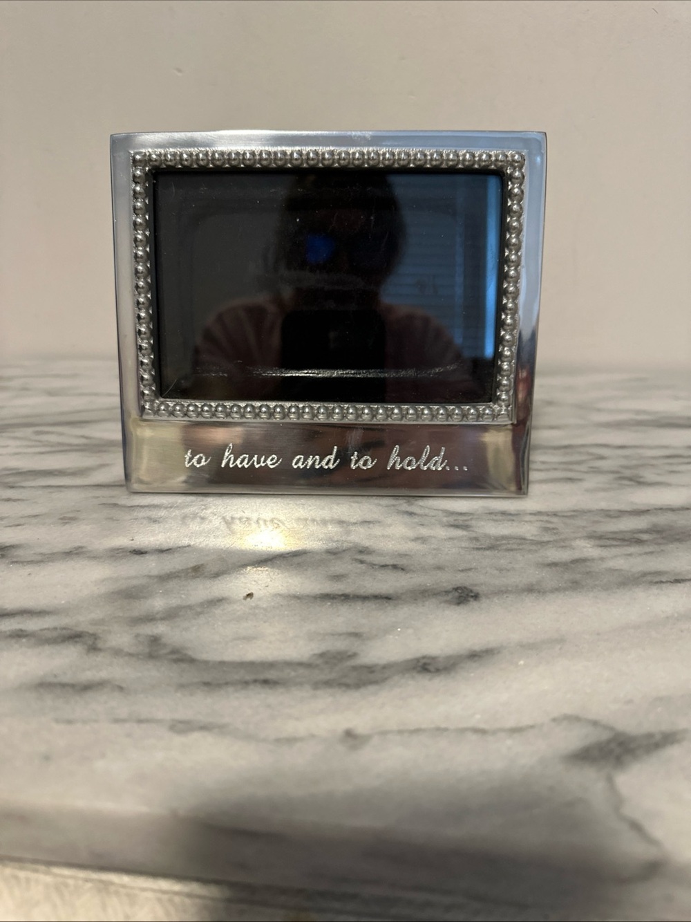 Mariposa “To Have and To Hold “ Silver Beaded Photo Frame 4x6”